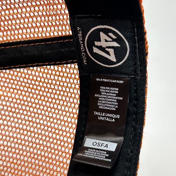 Los Angeles LA Dodgers Trucker Hat Baseball Cap 47 Brand Mesh Snapback Orange - Picture 8 of 9